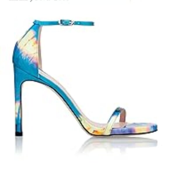 Stuart Weitzman Leather Tie Dye Heels - Picture 1 of 9